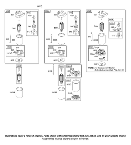 Electric Starter Diagram and Parts List for 42A707-2240-XX  Briggs and Stratton Engine